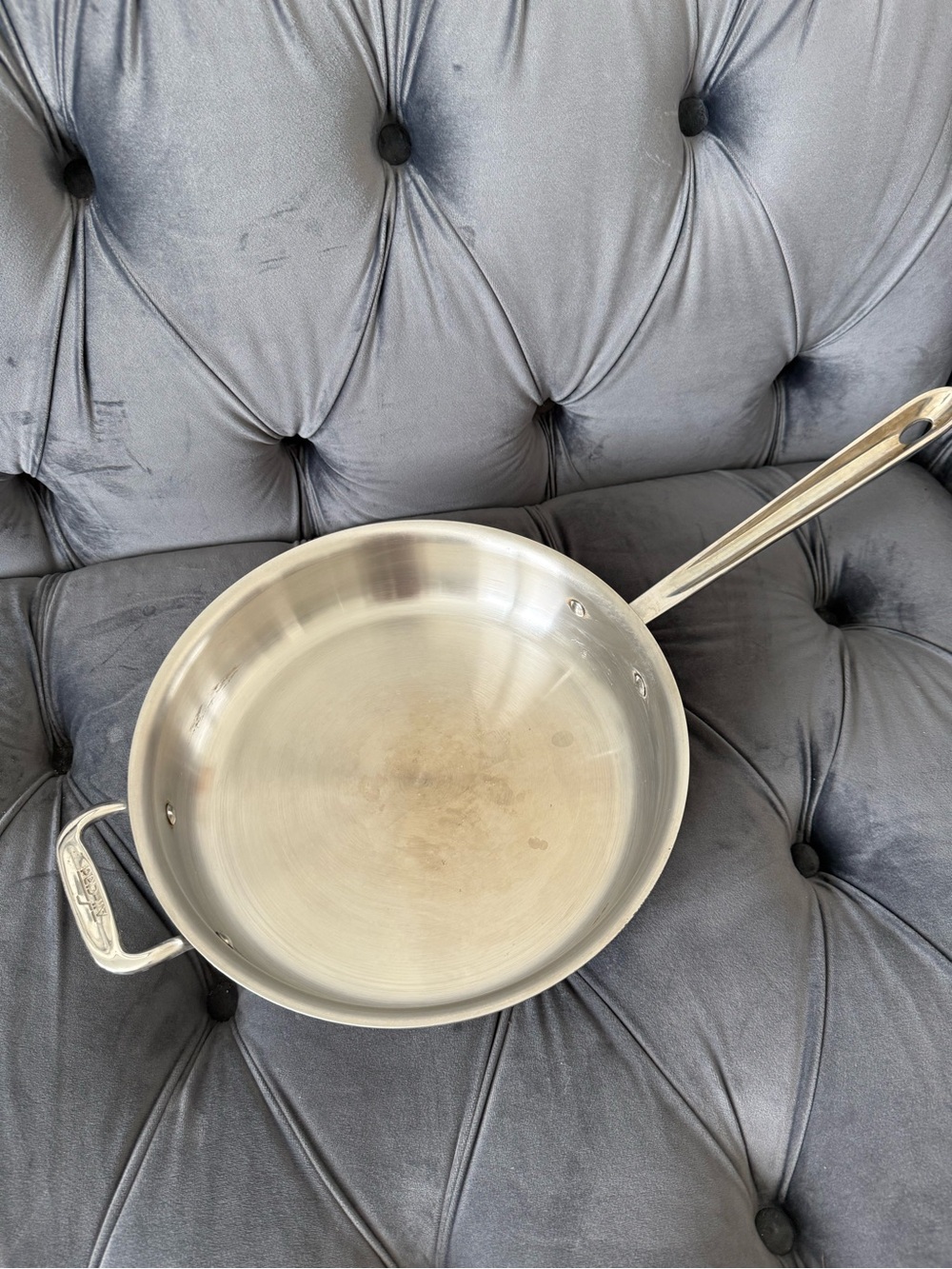 All-Clad Heavy-Duty Stainless Steel Sauté Pan with Helper Handle - Silver 3 Qt
